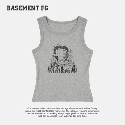 BASEMENTFG复古卡通印花吊带背心女外穿辣妹风251010617022