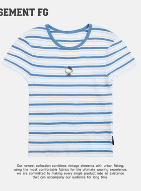 BASEMENTFGxHelloKitty卡通印花条纹短袖T恤263020014041