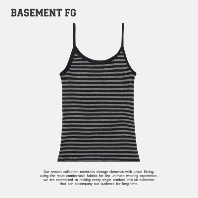 BASEMENTFG美式复古条纹吊带背心女百搭修身261010004794