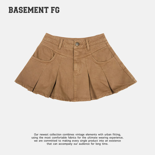 BASEMENTFG复古学院风女短裙百搭A字半身裙267350005011