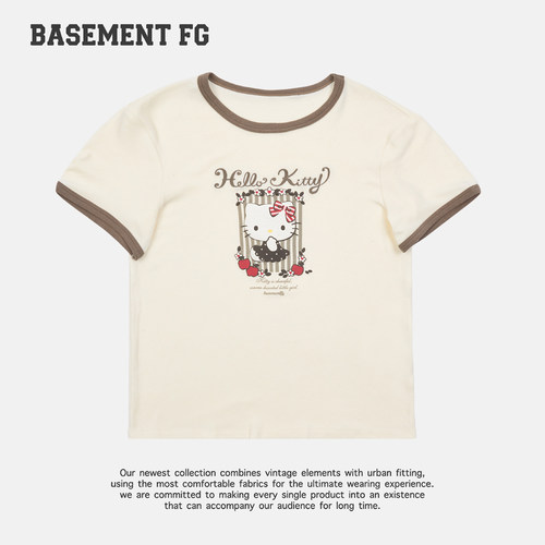 BASEMENTFGxHelloKitty卡通印花短袖T恤女撞色领261020018056