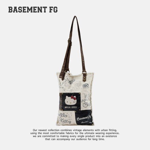 BASEMENTFGxHelloKitty涂鸦帆布托特包女百搭斜挎包254020056009