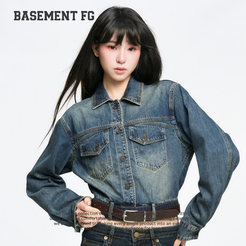 BASEMENTFG牛仔外套26秋冬新款女修身显瘦百搭上衣267310014284