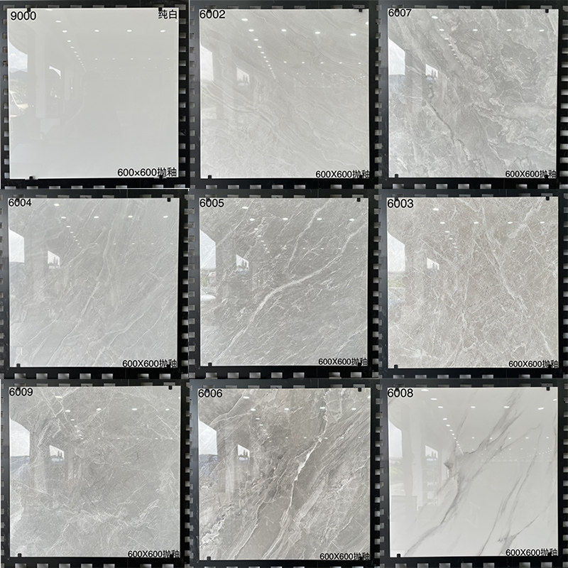 现代简约灰色600x600客厅通体大理石全抛釉地板砖防滑耐磨的地砖