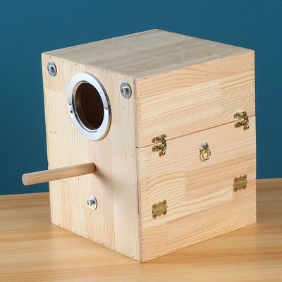 鹦鹉繁殖箱实木鸟窝牡丹虎皮小鸟保暖孵化箱巢箱鸟笼配件用品包邮