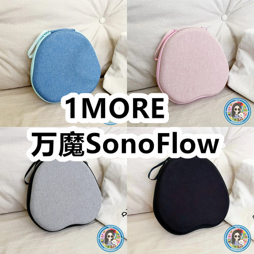 适用于1MORE万魔SonoFlow头戴式耳机包纯色EVA保护盒充电头收纳包