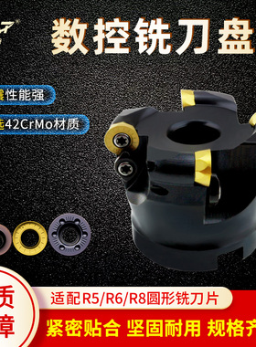 数控平面铣刀盘EMRW R5/R6圆鼻铣刀盘EMR R8 CNC加工中心铣床刀盘