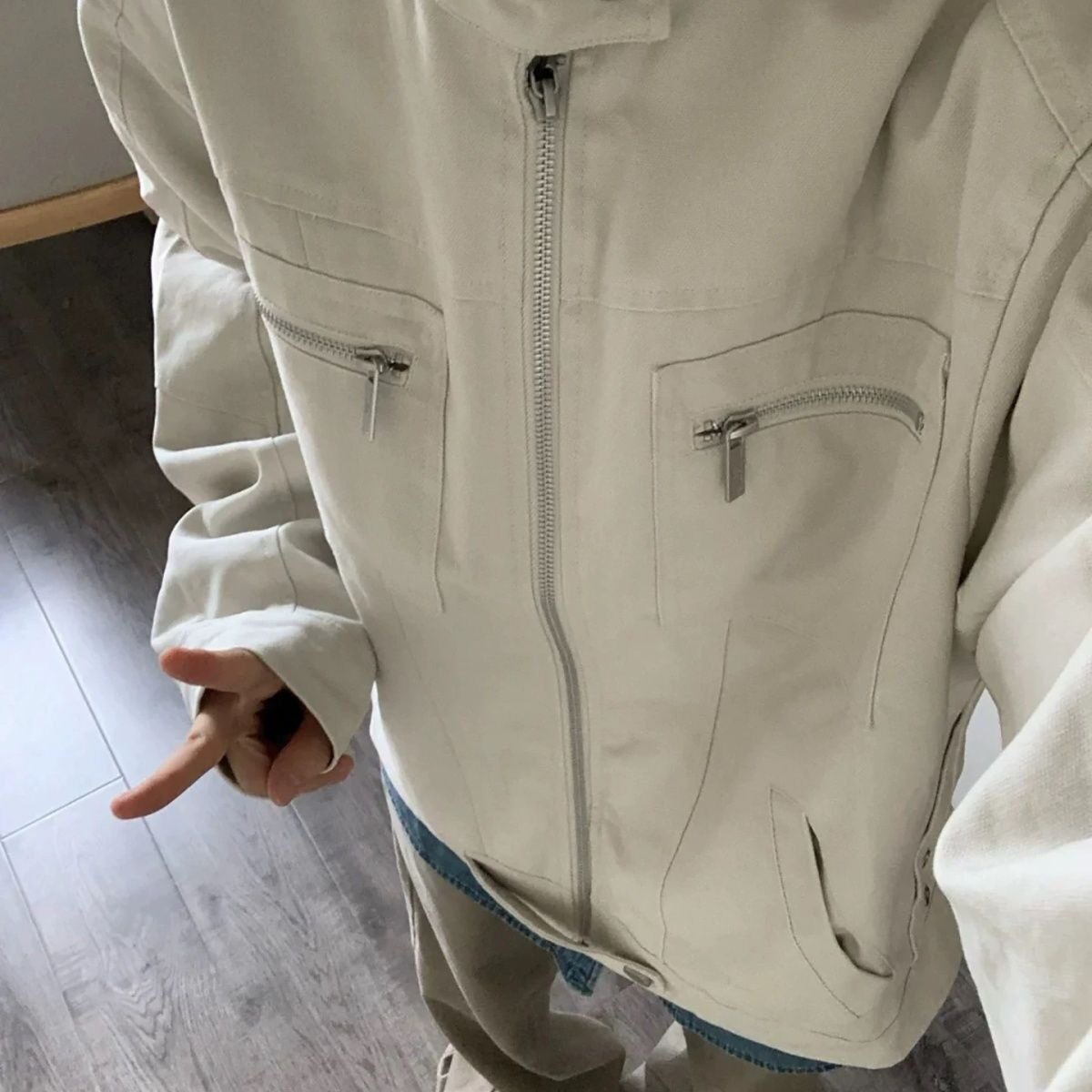 美式复古外套男女春秋季立领宽松大码胖子哈灵顿休闲工装上衣夹克
