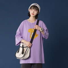 Summer 11 color code cotton loose shoulder cartoon dinosaur short sleeve T-shirt