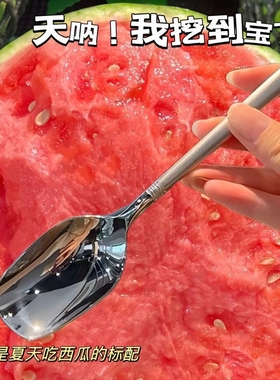 吃西瓜专用勺高档精致不锈钢勺子家用咖啡勺特别好看的搅拌小勺子