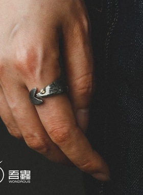 【吾虫】鱼戒指 余生有你 925银 开口戒指环 个性礼品 官方授权
