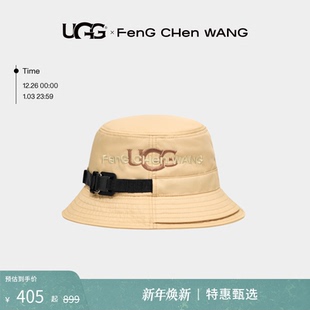 限定联名 Chen UGG Feng Wang刺绣搭扣休闲渔夫帽