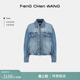 季 夹克男女款 末折扣 FengChenWang25秋冬牛仔短款 外套 明星同款