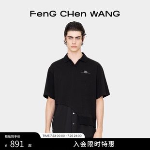 polo衫 FengChenWang 解构拼接系列多色款 黑色白色男士