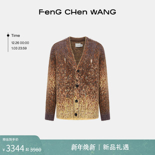 毛衣男女同款 25秋冬多色渐变提花针织开衫 FengChenWang