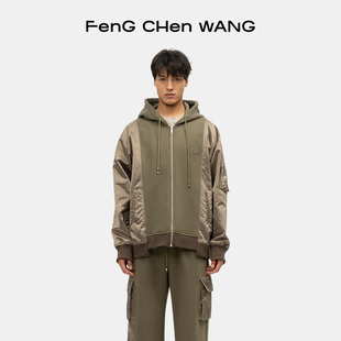 解构拼接拉链连帽休闲运动卫衣男女同款 FengChenWang