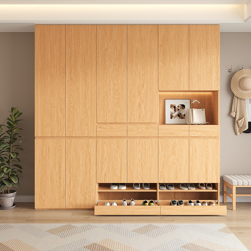 政补实木抽拉式鞋柜家用门口新款2025爆款进门玄关柜一体靠墙高柜,住宅家具,鞋柜,淘宝优惠券,粉丝福利购,淘宝优惠卷