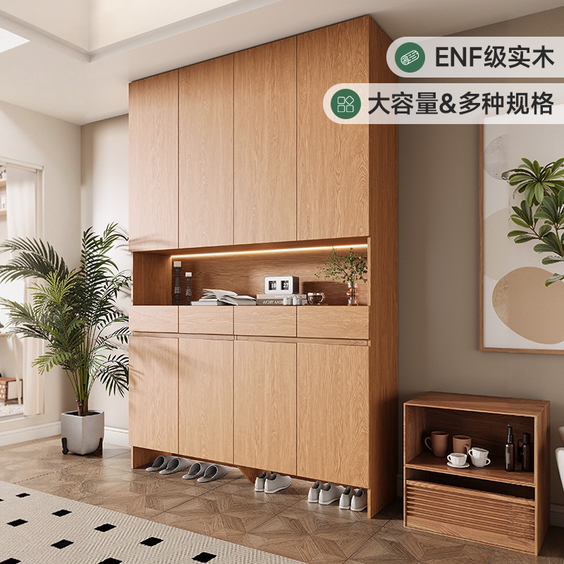 政补实木鞋柜家用门口2026新款爆款室内入户玄关一体高端多层柜子图片
