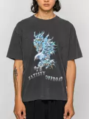 Satisfy Mothtech Eagle T-Shirt Flame Eagle Print T-Shirt Off-Road Tee Short Sleeve