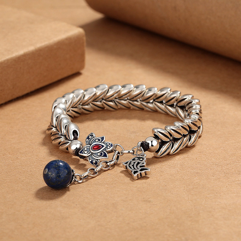 民族风景泰蓝珐琅麦穗手链女大麦设计感复古国风时尚可调节手饰品