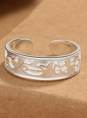 复古阿赞特法戒男女做旧工艺时尚简约风百搭个性潮流创意开口指环