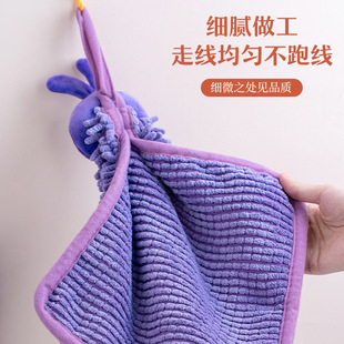 卡通兔子雪尼尔擦手巾 康乐屋可挂式加厚创意吸水擦手毛巾批发