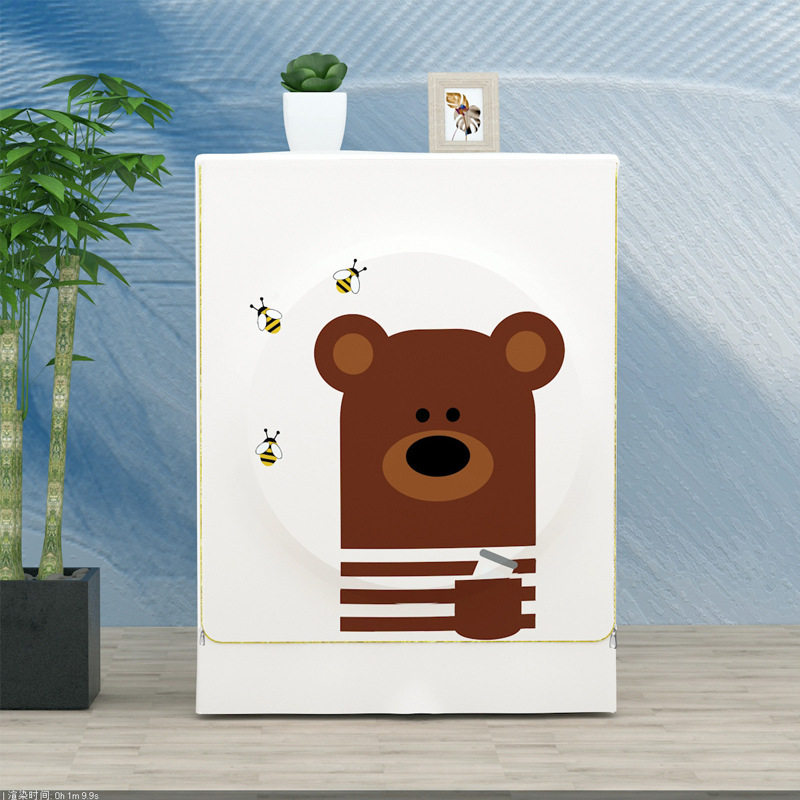 亚马逊厂家新款锦鲤滚筒洗衣机套子全自动通用防污渍洗衣机防尘罩