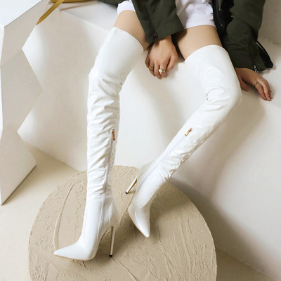 Fashion pointed high heels boots female roman winter shoes