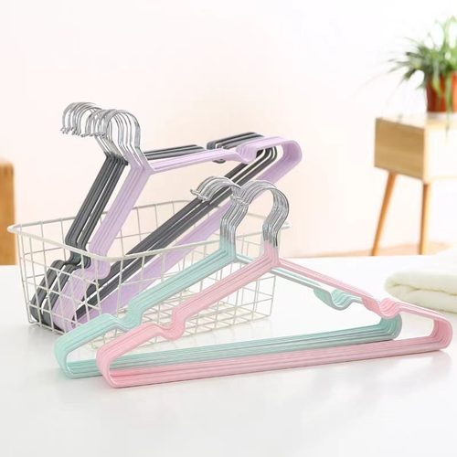 加粗防滑浸塑衣挂衣撑铁丝纳米浸塑干湿无痕成人晾衣架服装店衣服