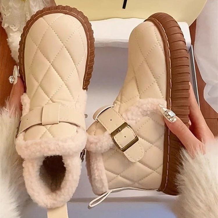 雪地靴女冬季加绒加厚2024新款保暖厚底面包鞋东北棉鞋防滑软底鞋