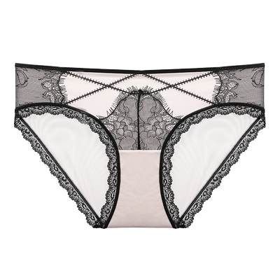 性感内裤女士大码蕾丝中腰无痕刺绣纯棉裆透气三角裤法式夏季薄款