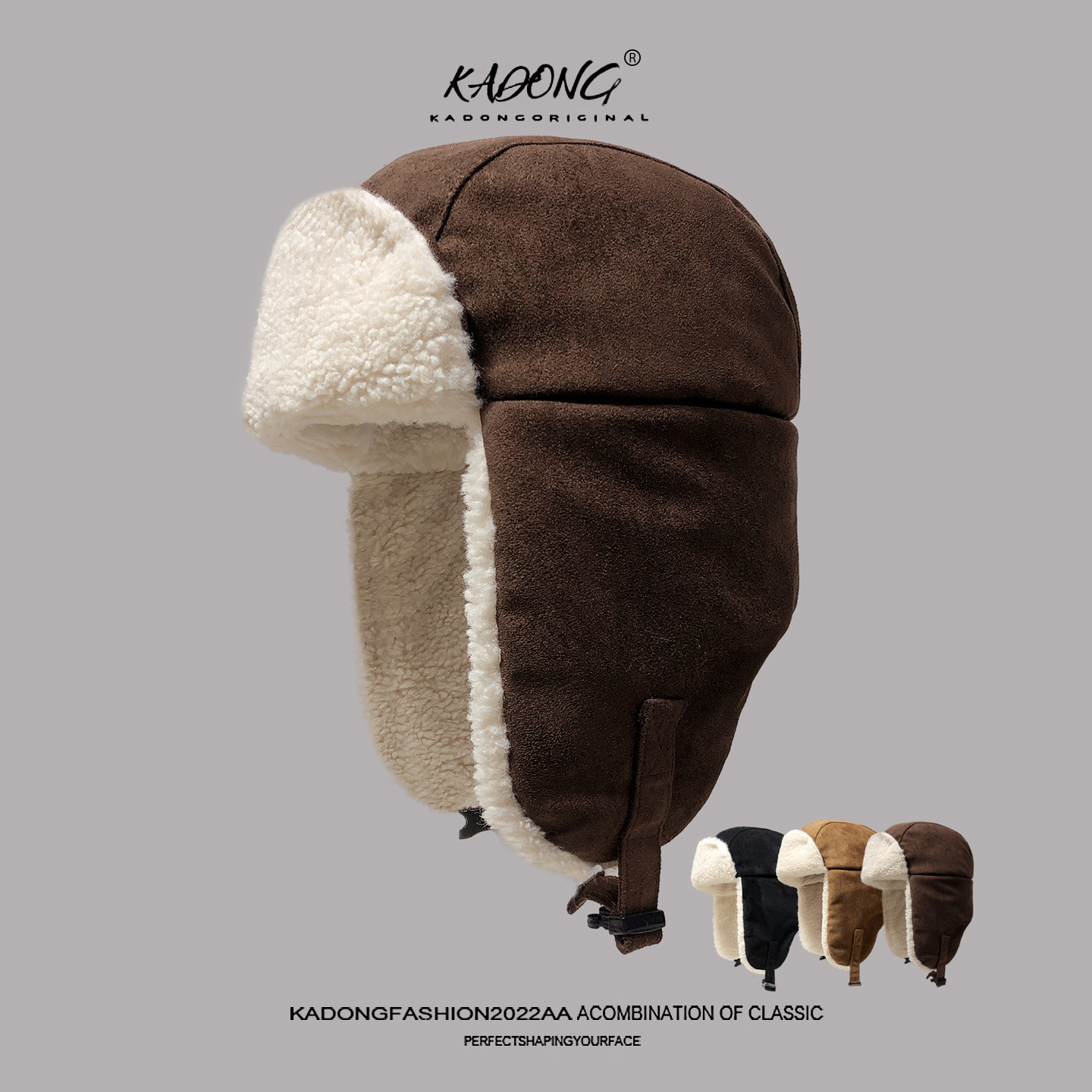 冬季复古翻毛皮飞行员帽子男女保暖护脖雷锋帽加绒护耳骑行防寒帽