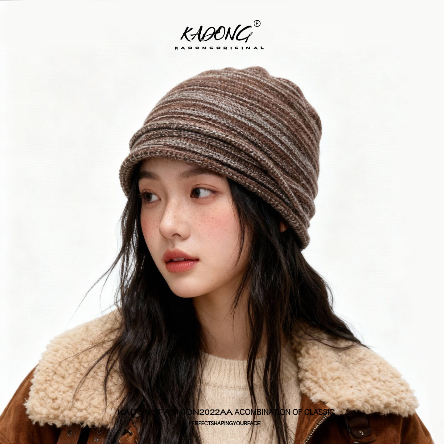 秋冬氛围感褶皱帽子堆堆帽女针织毛线帽冷帽保暖护耳显脸小包头帽