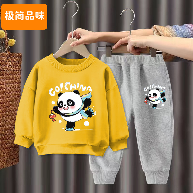 男童女童套装202m2新款儿童春秋卫衣中小童洋气宝宝韩版休闲两件