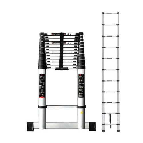 信霆  XT-ZJT54  单面伸缩铝合金竹节梯 5.4米 1把 银(带平衡杆）