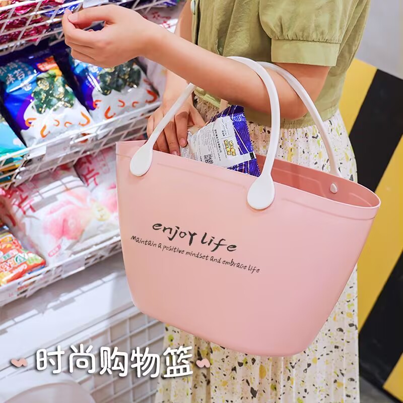买菜篮子野餐篮手提大中小号提菜超市购物篮零食脏衣篓收纳筐家用
