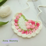 Нагрудник ручной работы, плетеный шерстяной шарф, милый трикотажный слюнявчик, аксессуар с бантиком