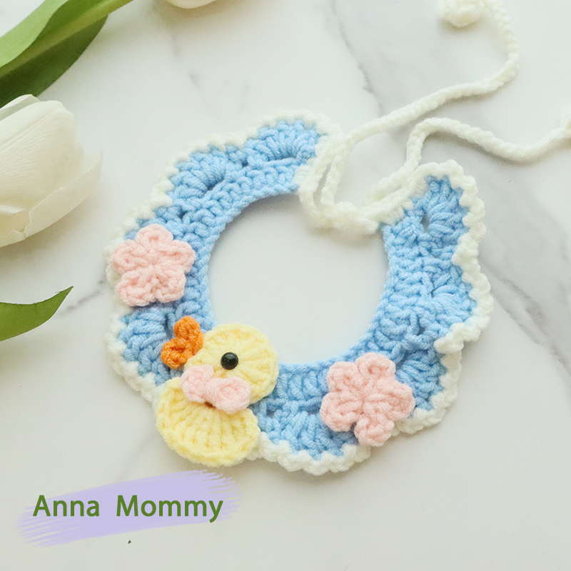 宠物手工编织猫咪项圈可爱针织围脖装饰英短布偶小型犬狗狗围兜