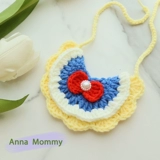 Нагрудник ручной работы, плетеный шерстяной шарф, милый трикотажный слюнявчик, аксессуар с бантиком