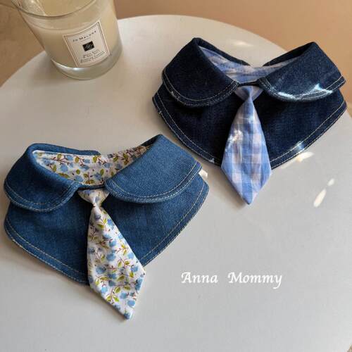 狗狗牛仔围脖宠物口水巾猫咪围兜可爱学院风假领带泰迪比熊装饰品