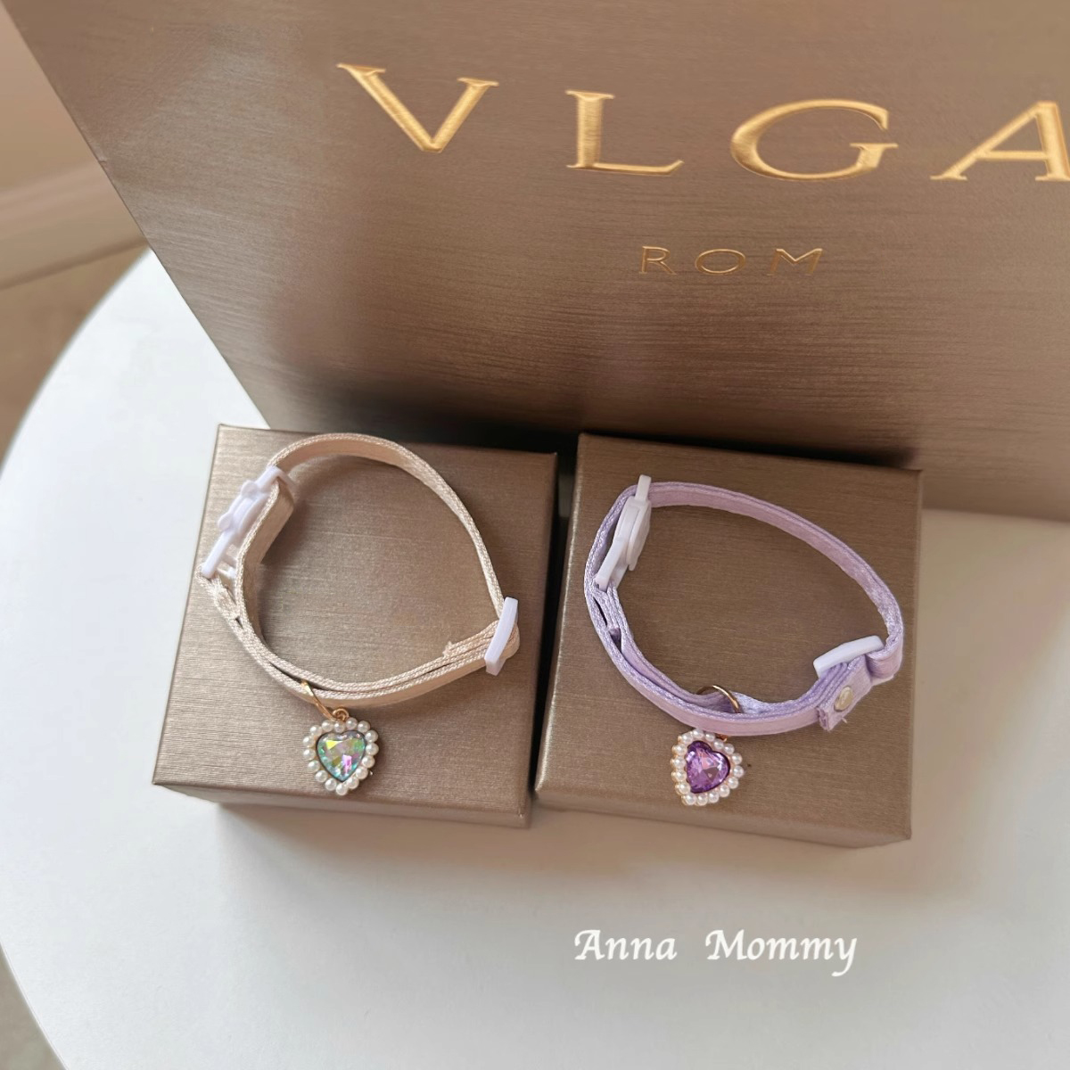 宠物猫咪狗狗珍珠爱心吊坠蝴蝶结项圈防窒息双层珠光比熊泰迪布偶