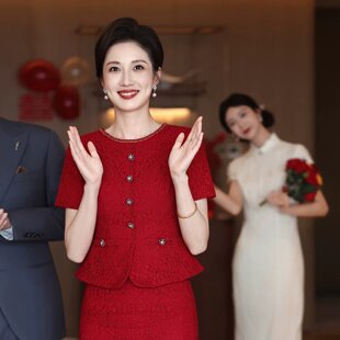 高端喜婆婆婚宴装旗袍小个子年轻妈妈婚礼礼服奢华洋气丈母娘
