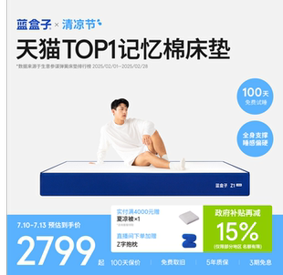 政府补贴15% 偏硬弹簧床垫家用卧室榻榻米席梦思 蓝盒子Z1小石头