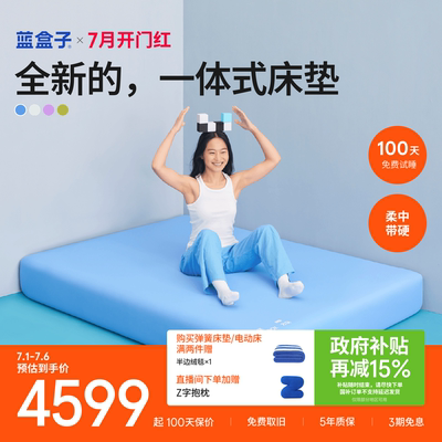 蓝盒子方块床垫透气亲肤
