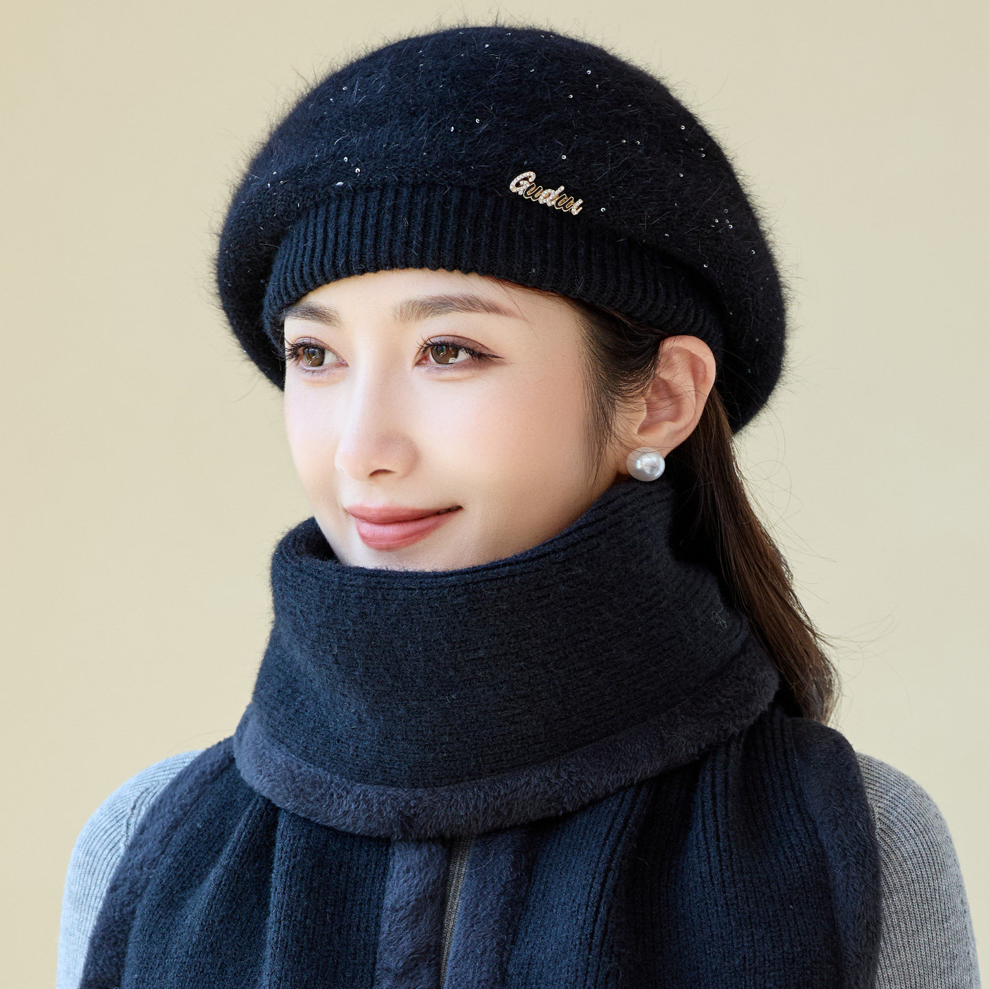 中老年人帽子女冬天防寒保暖针织毛线帽冬季洋气加绒老太太妈妈帽