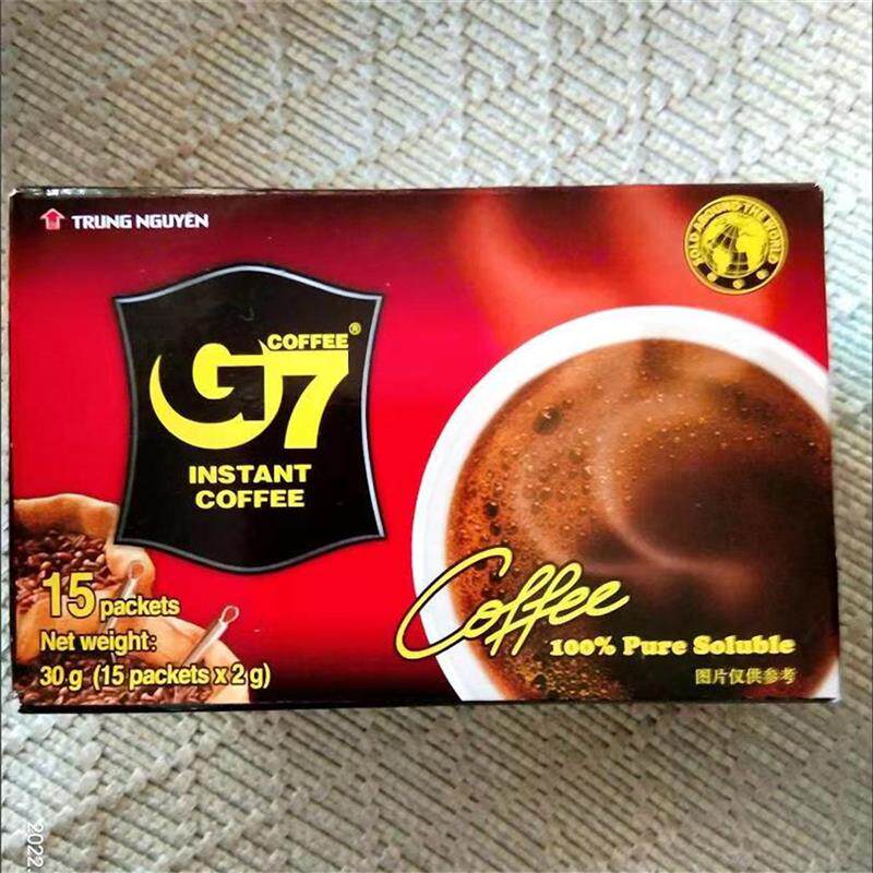 越南进口g7纯黑咖啡速溶学生提神醒脑无添加蔗糖燃0脂黑咖啡正品