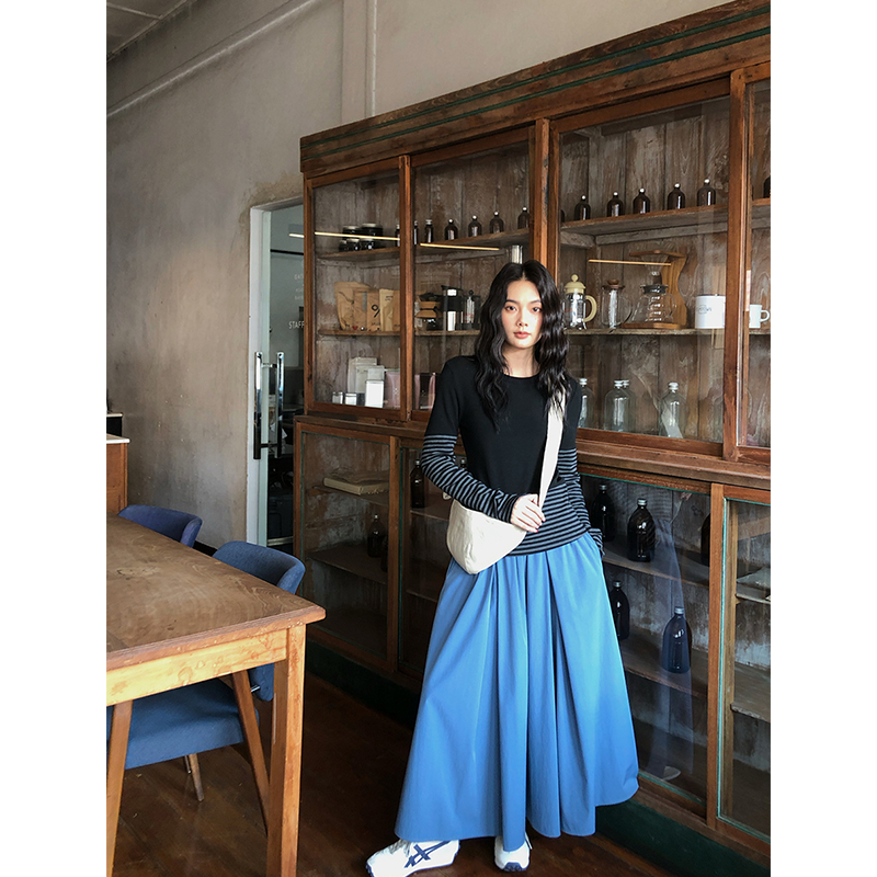 任小艺2025春季新品3米大摆量！韩版百搭显瘦弹力半身裙A字伞裙女
