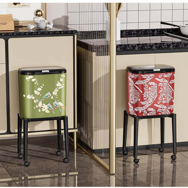 2026新款轻奢带脚垃圾桶