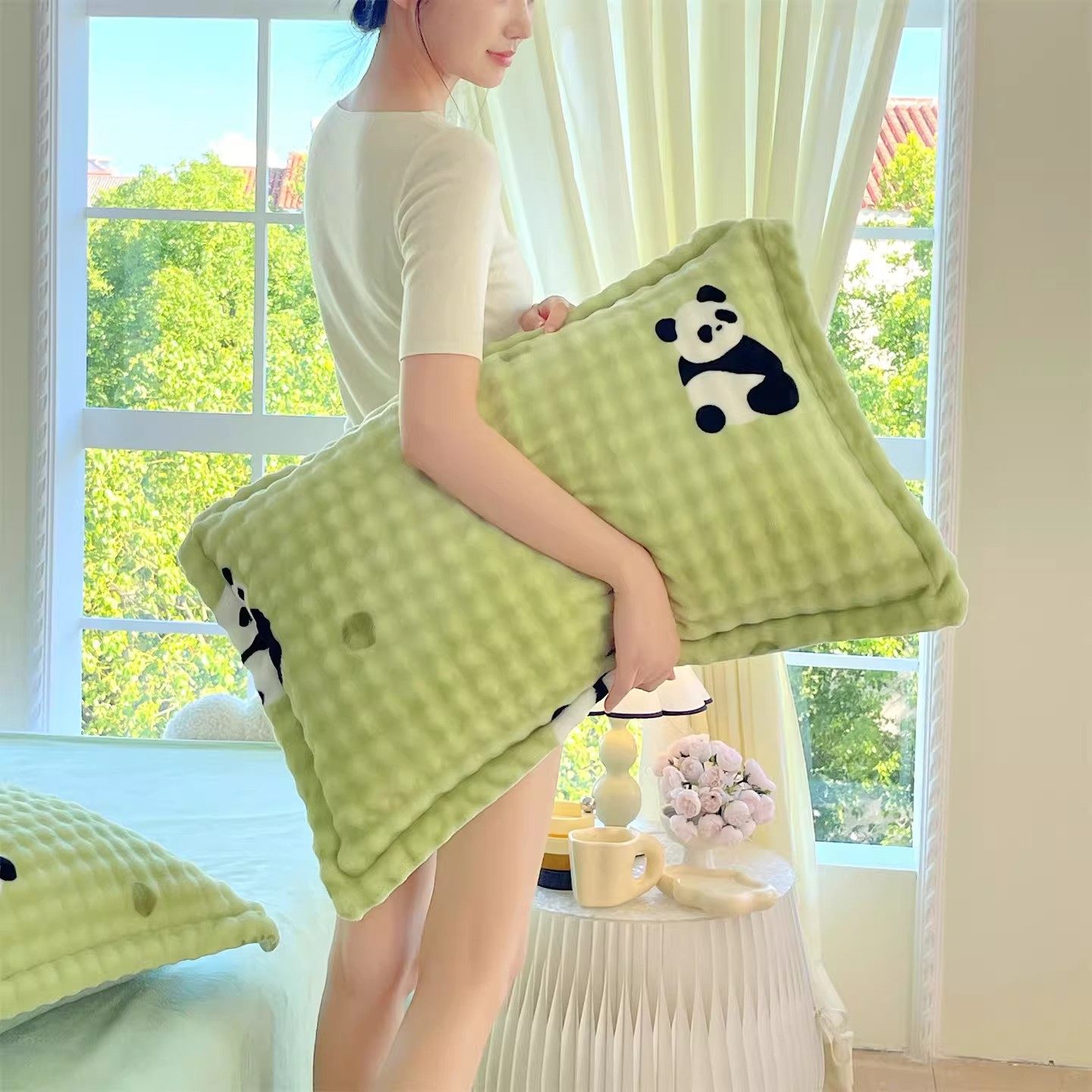 泡泡牛奶绒枕套秋冬加绒加厚48x74cm家用枕芯套单只装枕头套88,居家布艺,抱枕被,淘宝优惠券,粉丝福利购,淘宝优惠卷