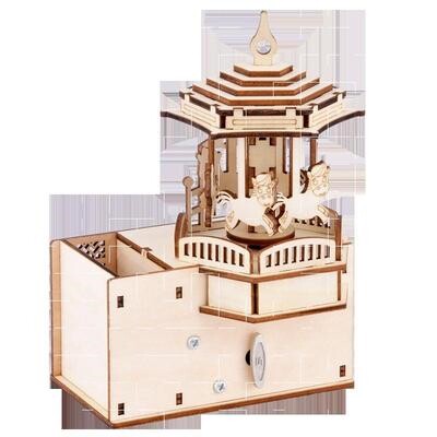 木质拼图笔筒价格 木质拼图笔筒图片 星期三